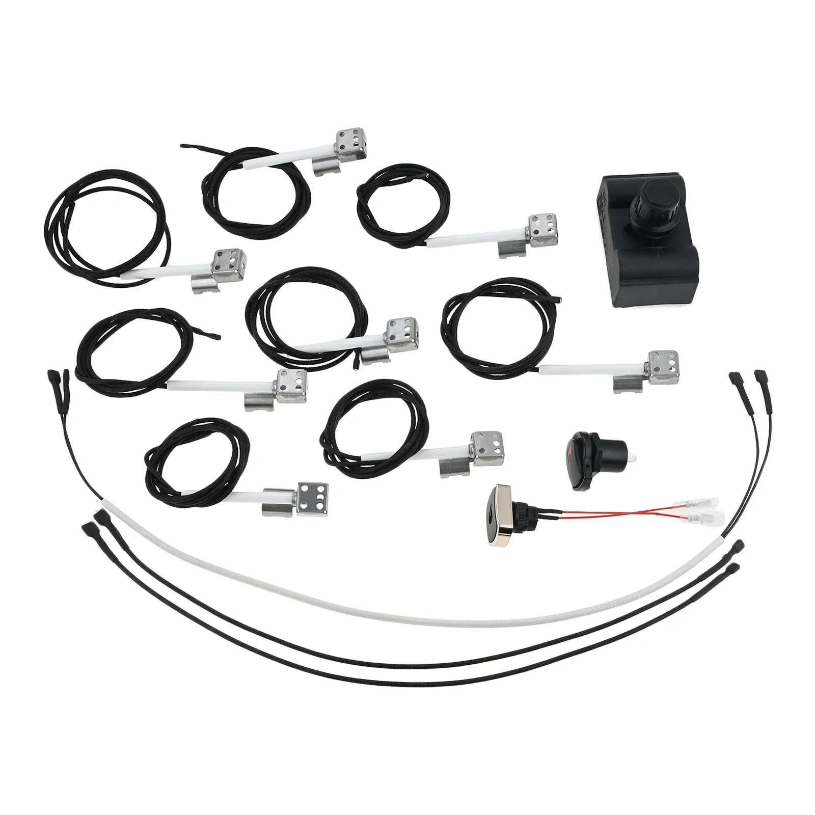 Grill Igniter Kit, Electronic Ignition Module and Switch Button for CharBroil Ignition System, Gas Grill Replacement, 5 Outlets