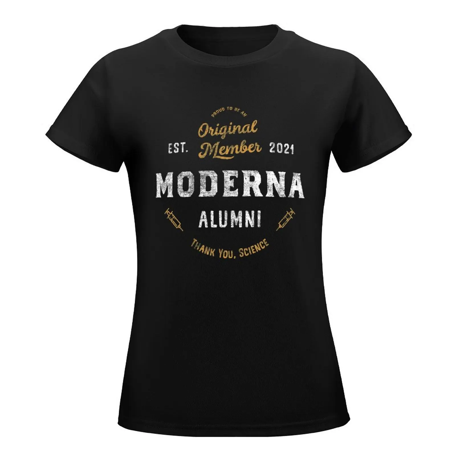 Team Moderna Alumni 2021 Proudly Vaccinated T-Shirt korean fashion Aesthetic clothing summer tops Woman fashion