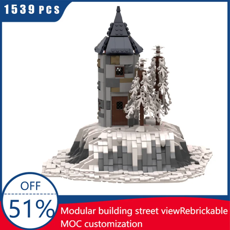 1539 ELEMENTÓW MOC Średniowieczna Fortel Model Budowlany Wykwintna Śnieżna Wieża Architektoniczna Klocki DIY Zabawki do Składania dla Dzieci Prezenty