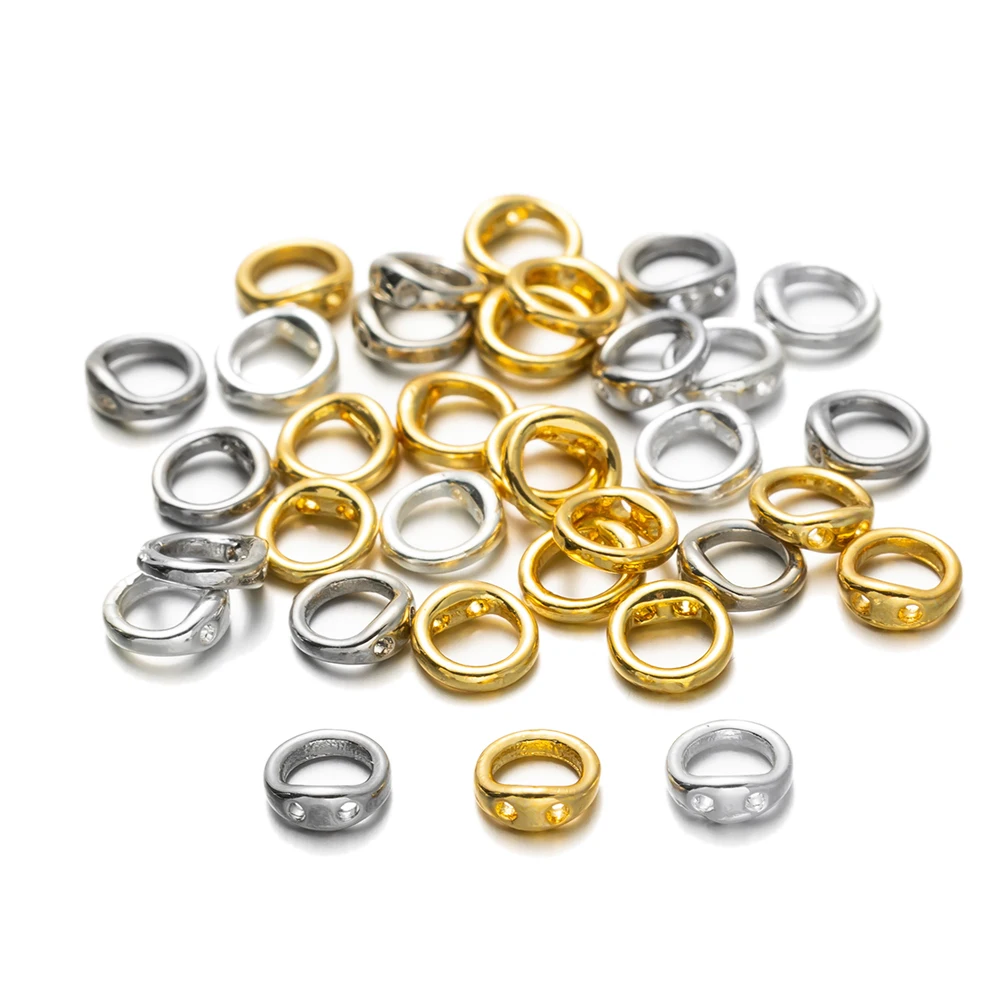 20 stücke Threading Geschlossen Ring Stecker Doppel Löcher Schwein Nase Schleife Für DIY Armband Halskette Schmuck, Die Entdeckungen Zubehör – Detail 1