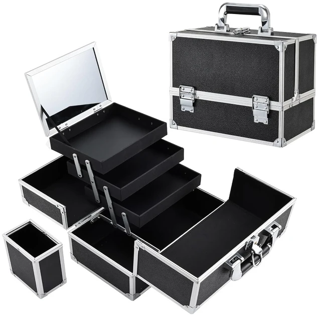 Makeup Train Case 11.8 Inch Extra Large Makeup Organizer Case 3 Trays with Mirror Cosmetic Travel Storage Box AliExpress
