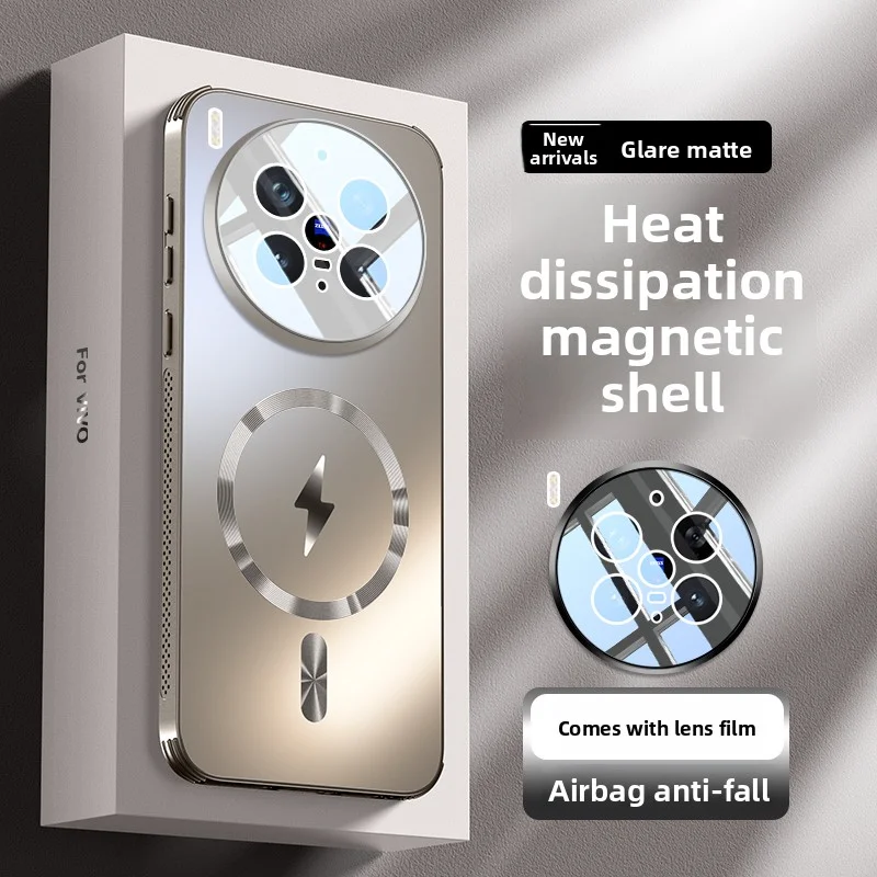 

Для VIVO X300 Pro Чехол Жесткий матовый магнитный чехол для беспроводной зарядки объектива Защитная задняя крышка Чехол для VIVO X300 X200 Pro Mini Shell