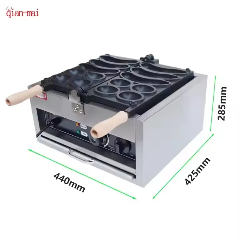 Easy-to-Operate Stainless Steel Electric Waffle Maker & Egg Roasting Machine New Snack Machines with Smile Design