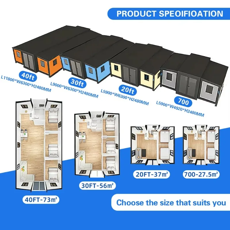 Luxury 40ft Wood Texture Expandable Folding Container House Modern Prefab Studio Factory Wholesale Price Vendor