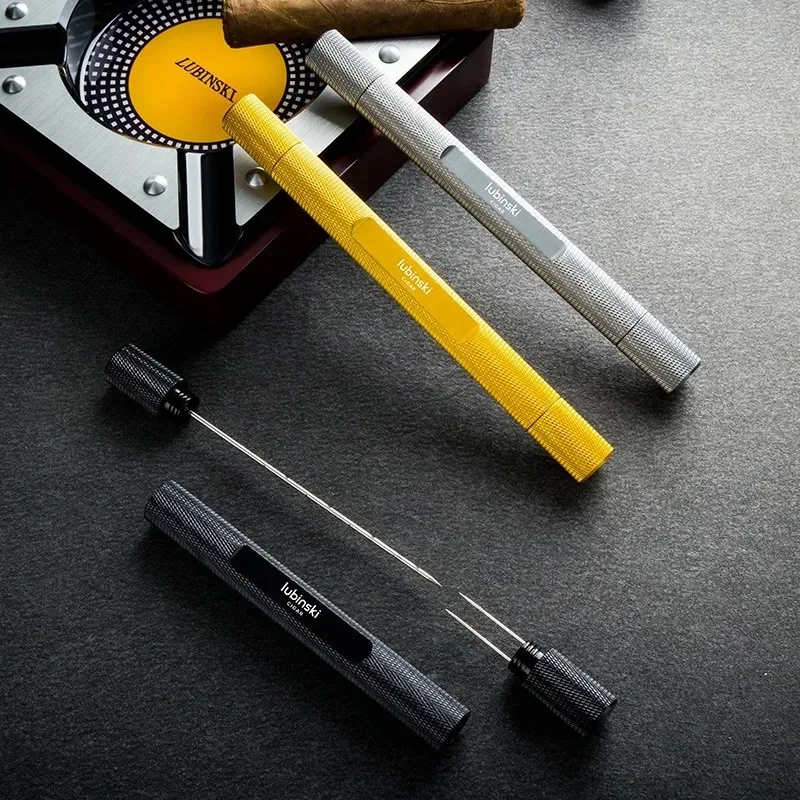 Portable Cigar Needle Punch Cigar Draw Enhancer Tool Smoker Dredge Drilled Sharp Cigar Punch Cutter Gadget Accessories Men Gifts
