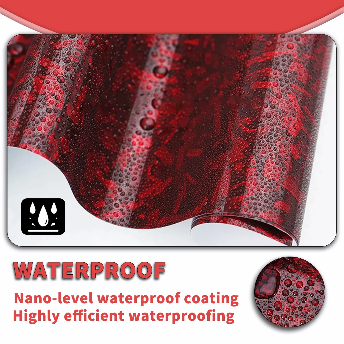 152*100cm Forged Carbon Fiber Red Vinyl Wrap High Gloss Car Hood Covers Film Accessories Wrapping Foil Car Body Stickers view 3