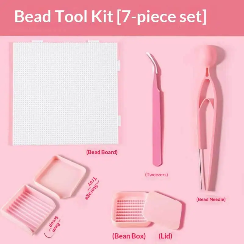 【M】1Set Fuse Beads Tool Kit Peg Board Tweezers Storage Boxes Bead Scoop For Kids Adults DIY Craft Making
