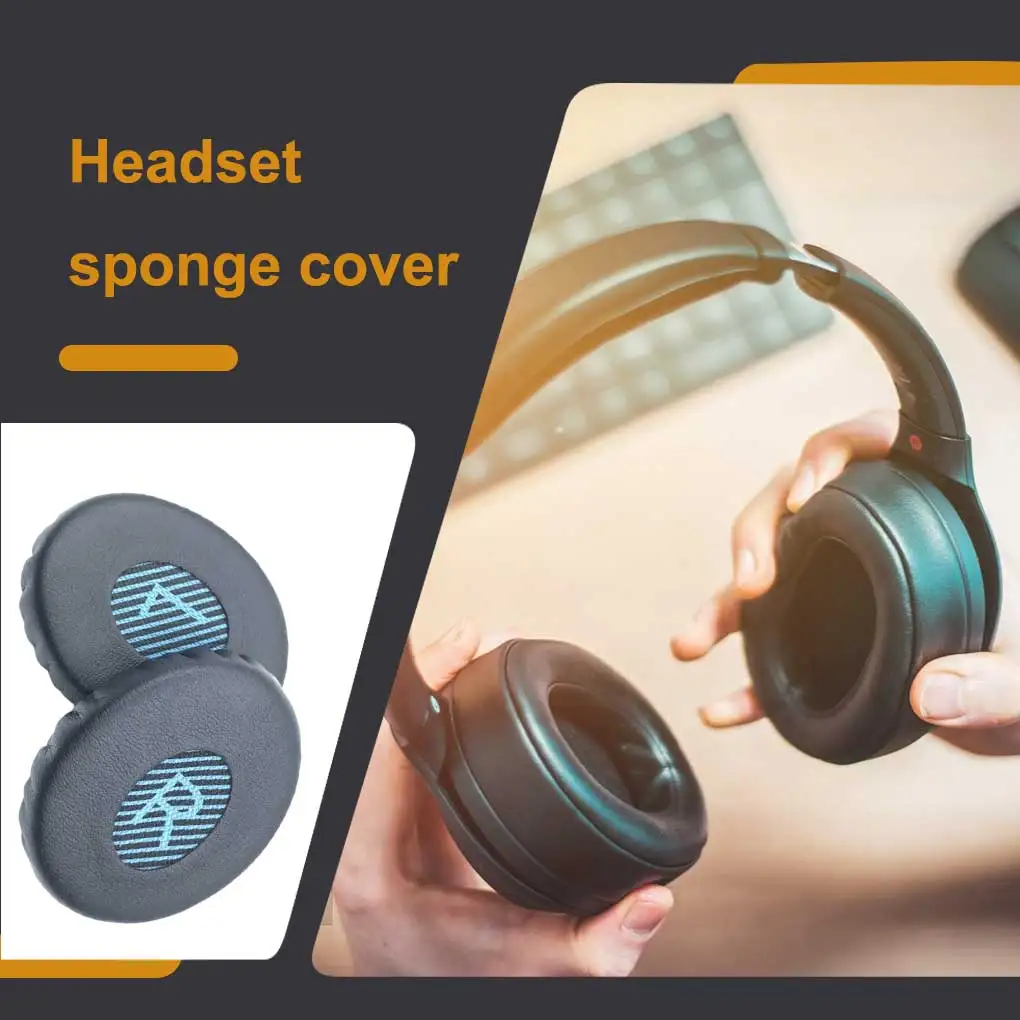 ヘッドフォン用イヤーマフ、ブラックイヤーパッド、ヘッドセットスペアパーツ、1ペア