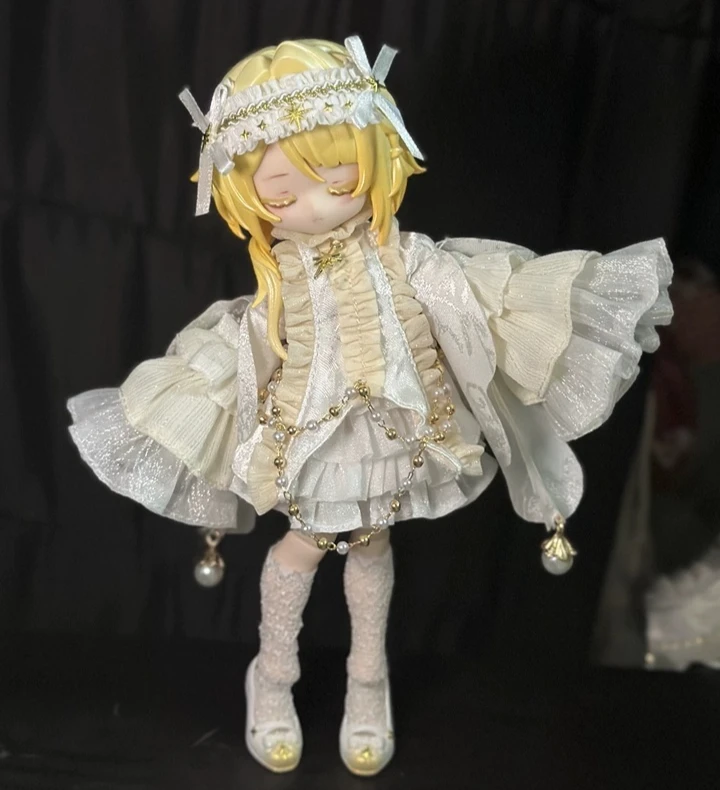 Penny Box Bjd Clothes Eight Scale For Sd Doll Can Xing Action Figure Luluya Blind Box White Lace Outfit With Heels Stockings