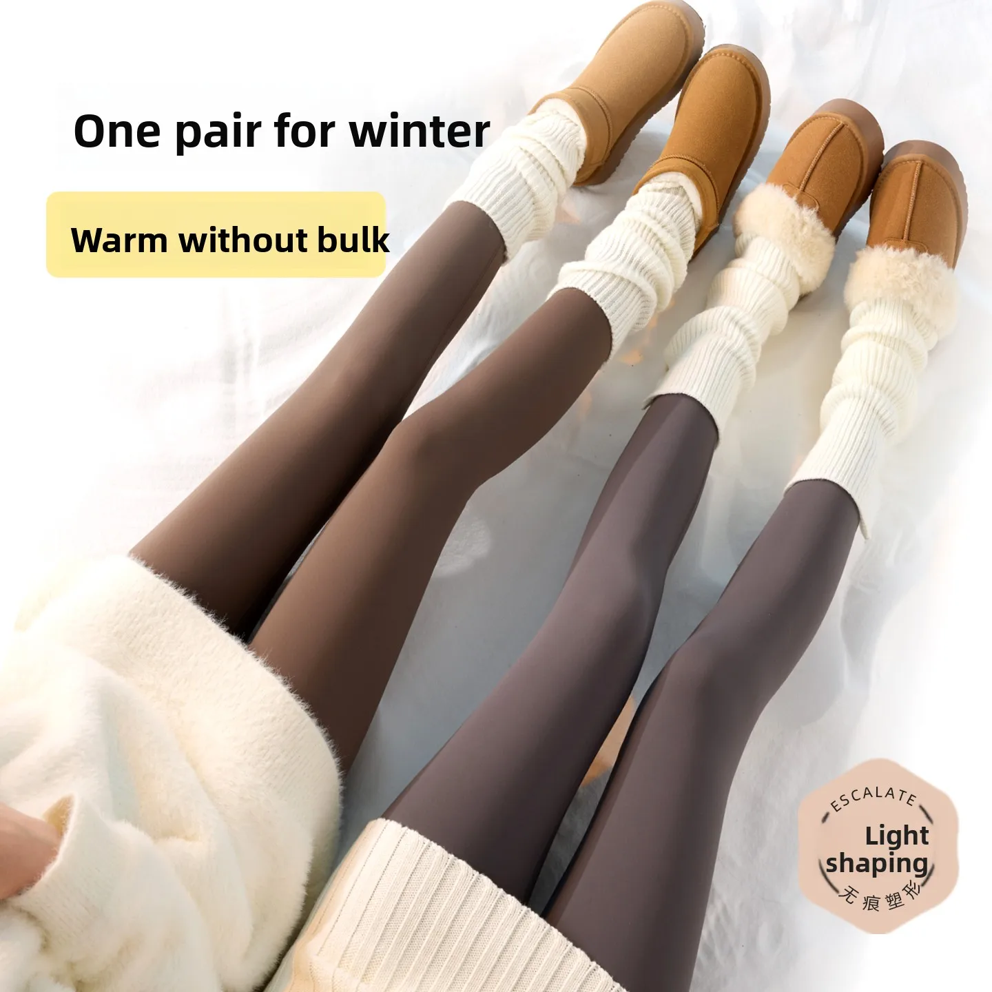 Thiened Fce hoge taille yogabroek dames herfst winter arkskin legging met patroon warme casual lange broek