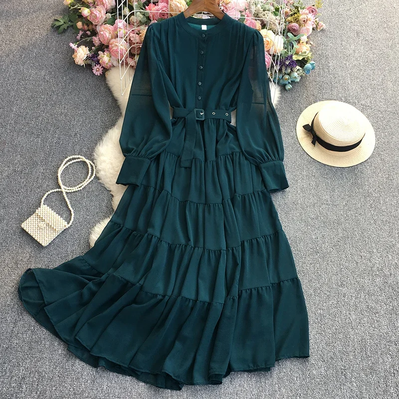 Ladies High Waist Chiffon Bohemian Maxi Dress for Women Summer Fashion Casual Female Party Long Dress Cheap Wholesale BPA679 2