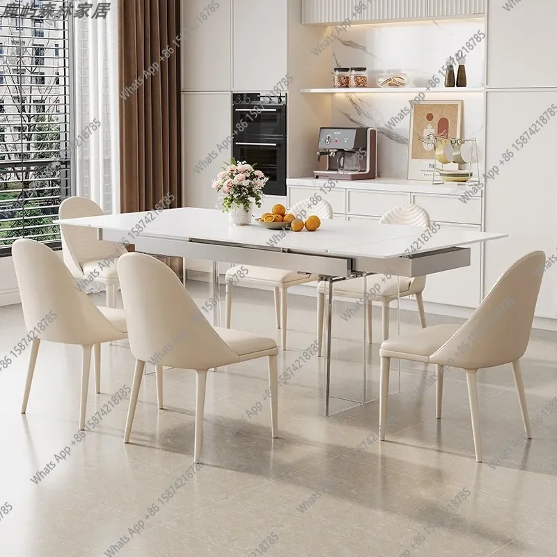 YX Extendable Mobile Dining Table Restaurant Kitchen Luxury Table Modern Living Room Designer Writing Poker Muebles Home Furnitu