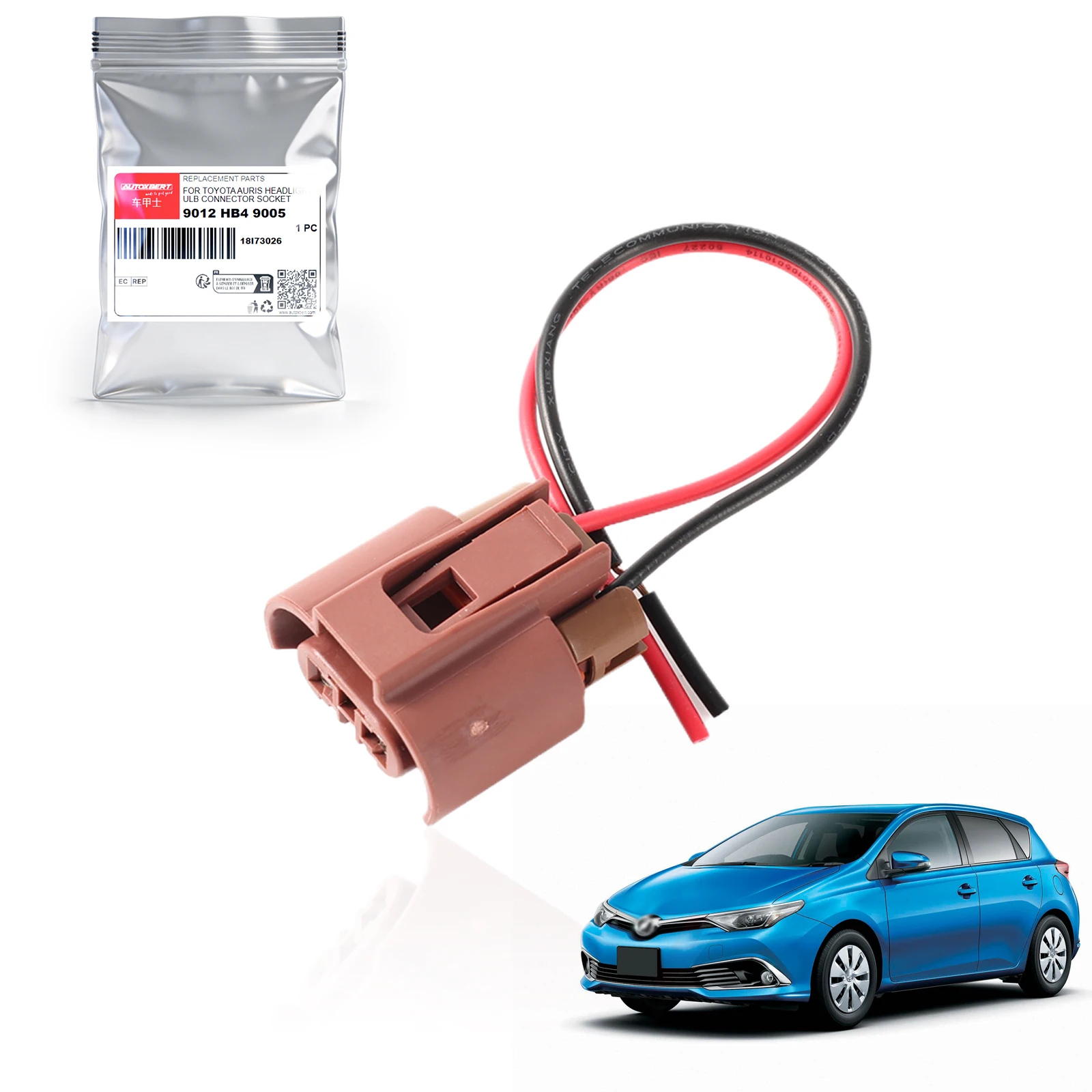 90980-11659 For Lexus Toyota Auris Headlight Bulb Socket HIR2 Wiring Connector Plug Adapter 9006  HB4 OE# 9098011659 Wiring Plug - view 6