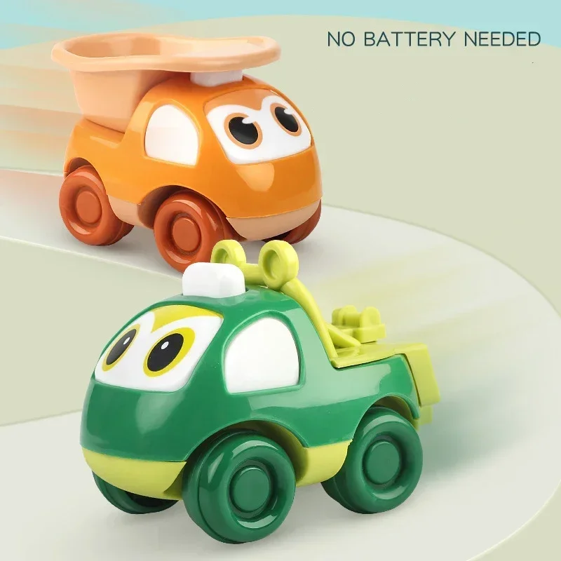 Juego de coches de inercia para niños, juguete de dibujos animados, anticolisión, anticaída, ingeniería inercial, regalos para niños y niñas