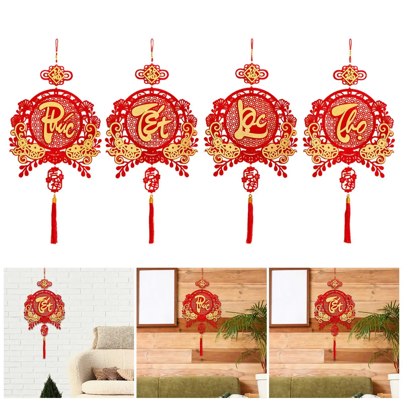 Festival Decorative Pendants Flocked Fabric Event Decoration Local Hanging Ceiling Party Decor for New Year 2026 view 4