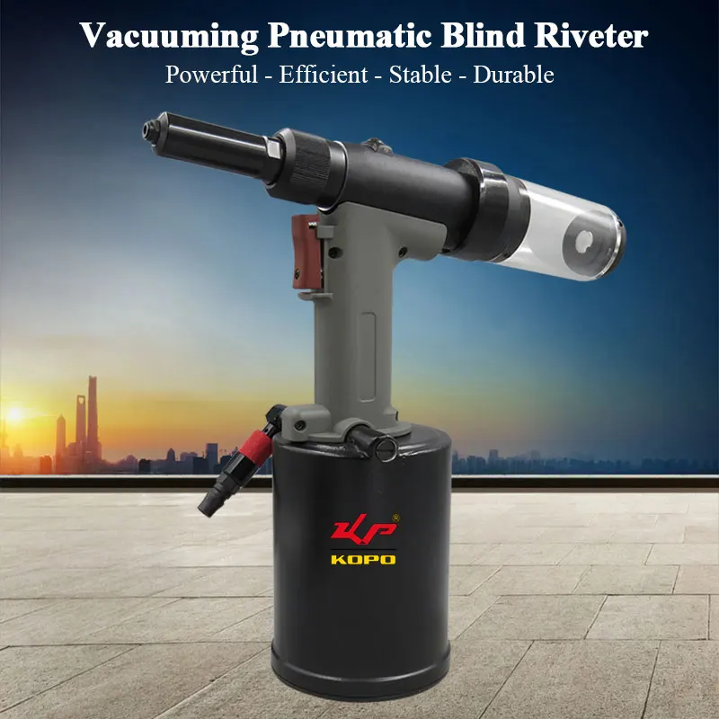 KOPO Vacuuming Pneumatic Blind Riveter Industrial Grade  Hydraulic Riveter 3.2mm-6.4mm Air Riveting tool Heavy Duty Rivet Fasten