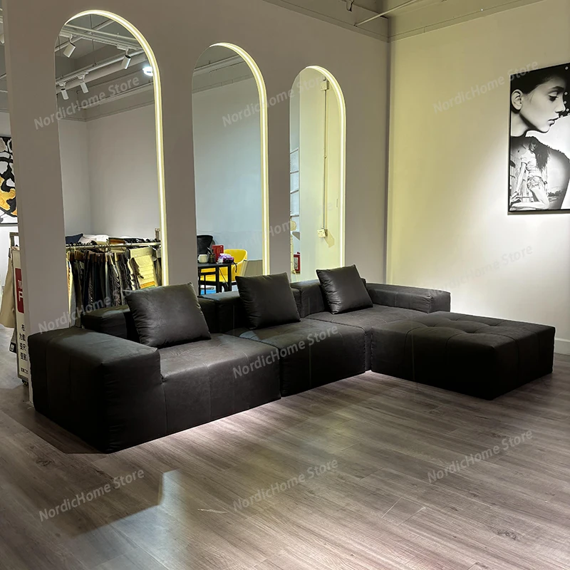 Sofá Modular Minimalista para Sala de Estar con Reposapiés, Sofá de Compresión Relajante, Canape de Lujo para Esquina, Muebles de Salón