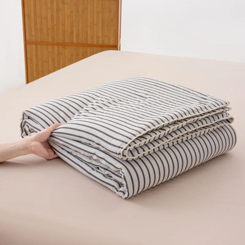 New washable striped solid color soybean summer cool quilt summer air conditioner thin quilt single piece, no pillowcase