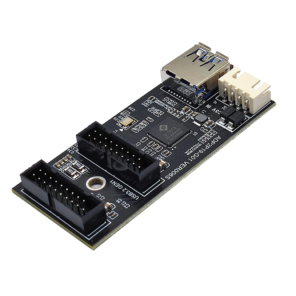 19pin do typu E + 19Pin płyta główna 1 do 2 Splitter USB 3.2 GEN 1 piasta konektor A-KEY 19Pin do podwójnej karty rozszerzeń 19P