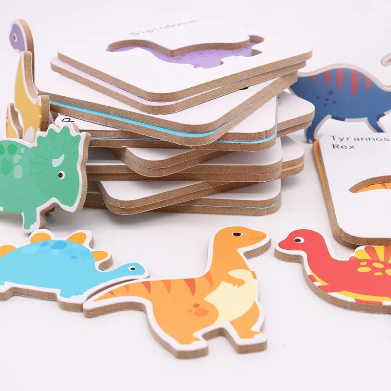 NEW Wooden Toys Pattern Montessori Early Education Sorting Games Animal Dinosaur Puzzle Tangram Toys Gifts for Children
