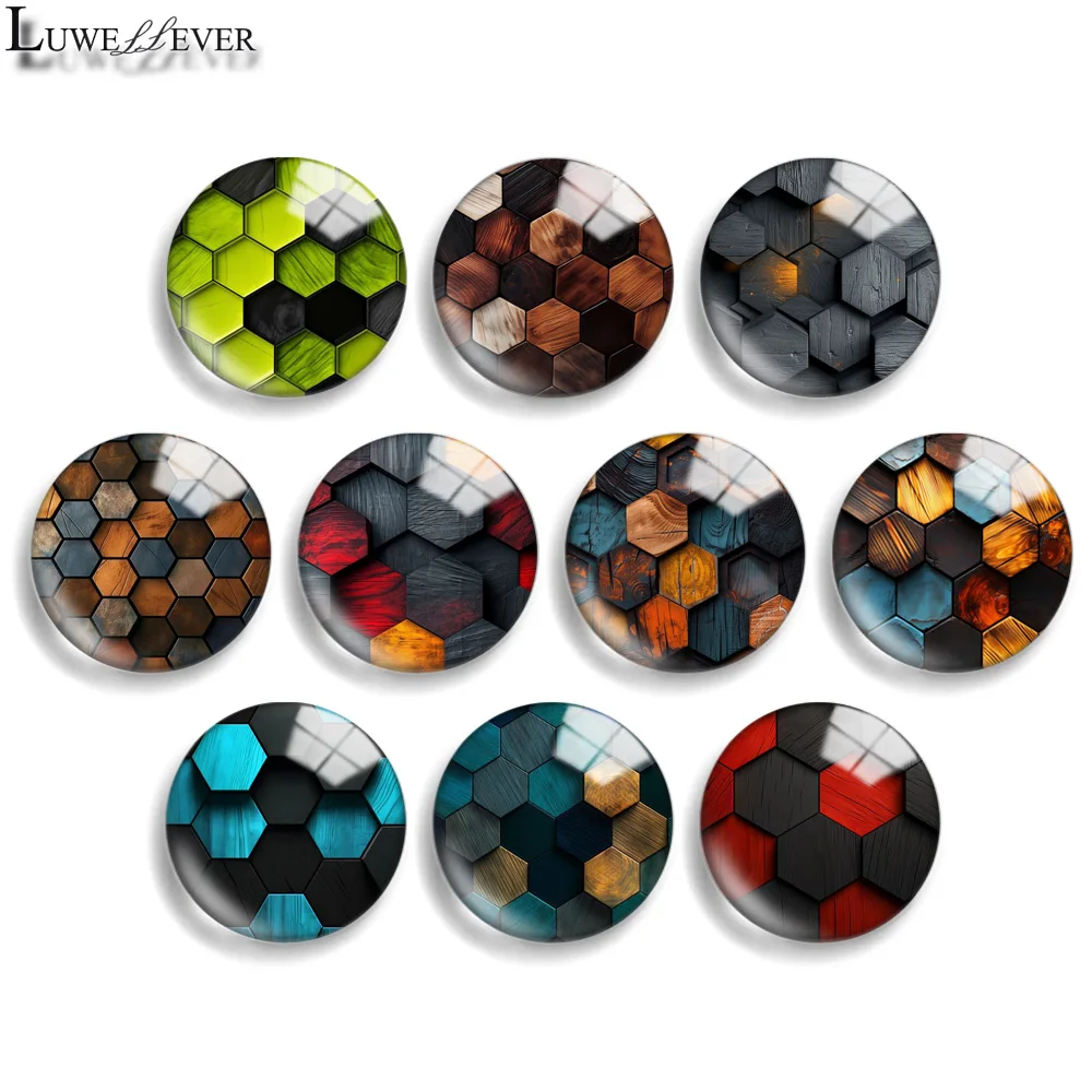 10mm 12mm 20mm 25mm 30mm 40mm 943 Beehive Print Mix Round Glass Cabochon Flat Jewelry Finding 18mm Snap Button Charm Bracelet