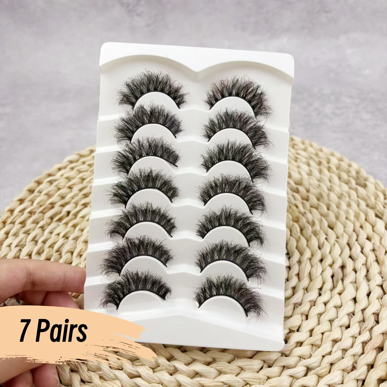 7 أزواج من الرموش الصناعية الطويلة الطبيعية - ثلاثية الأبعاد، ناعمة، ناعمة، حجم، قابلة لإعادة الاستخدام، رموش صناعية سميكة لمظهر دراماتيكي