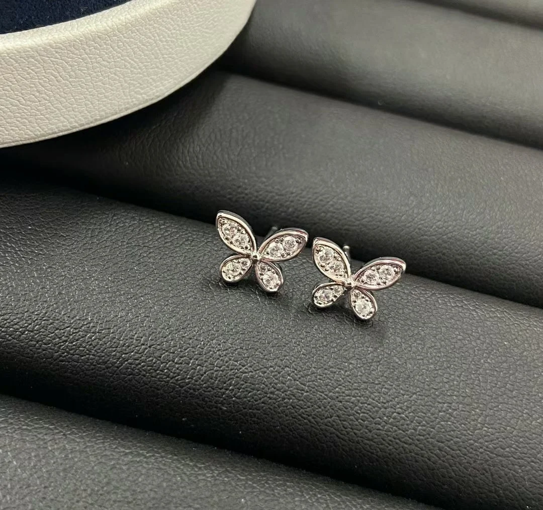 Top Qulity Classic New Product 2024 Trendy Anniversary Gift Famous Brand Party Luxury Jewelry Women's Butterfly Mini Earrings