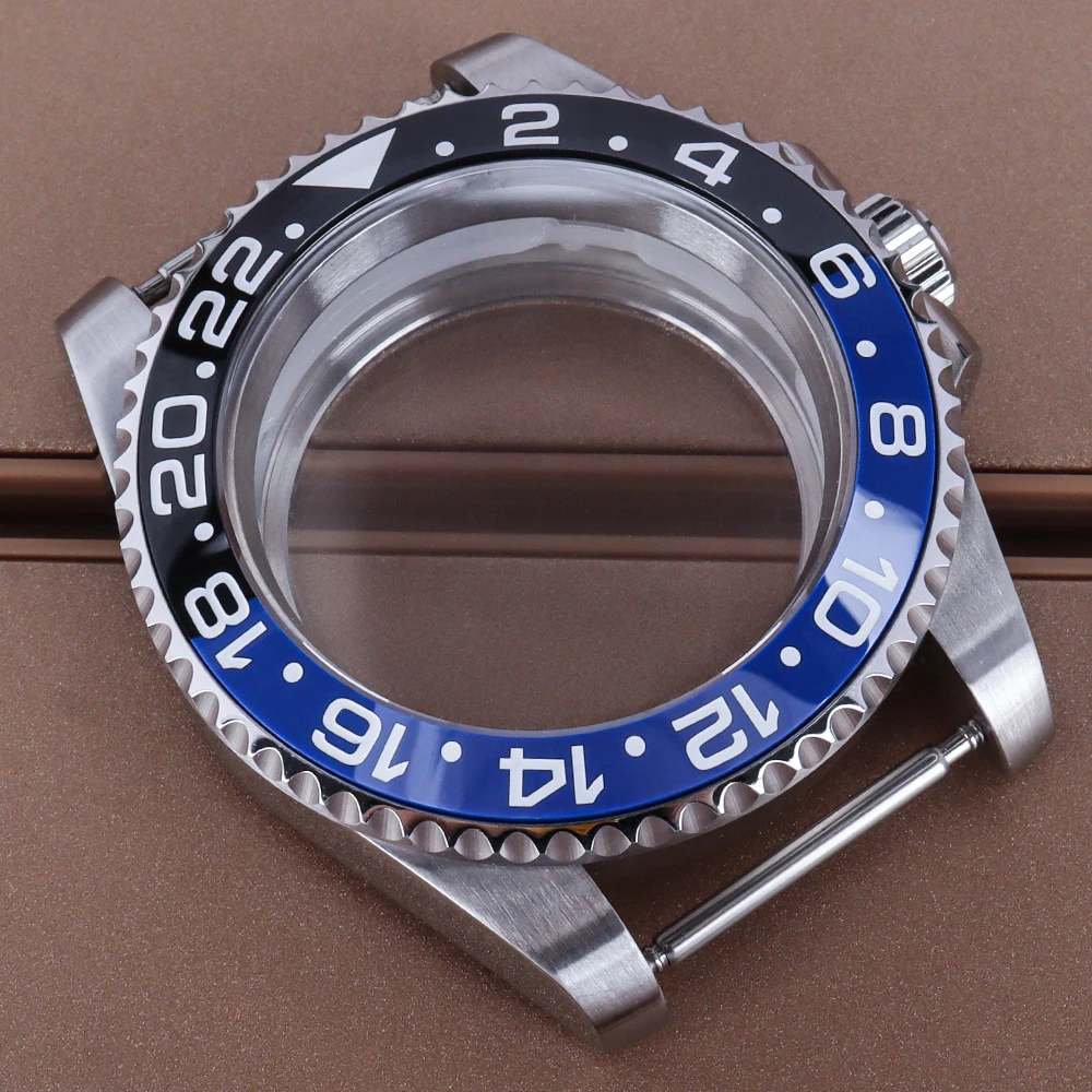 

Silvery 40mm 200M Waterproof Watch Case Ceramic Bezel Sapphire Glass For GMT NH35 NH36 NH38 NH34 Miyota 8215 ETA 2824 28.5mmDial