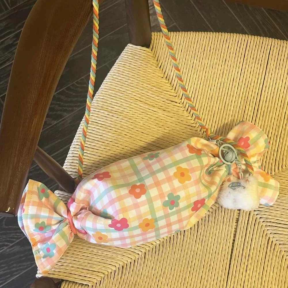 

Сладкая сумка через плечо ярких цветов, цвет макарон, цветок, сумка через плечо в форме сахара, тканевый красочный ремешок, креативный комплект, карман