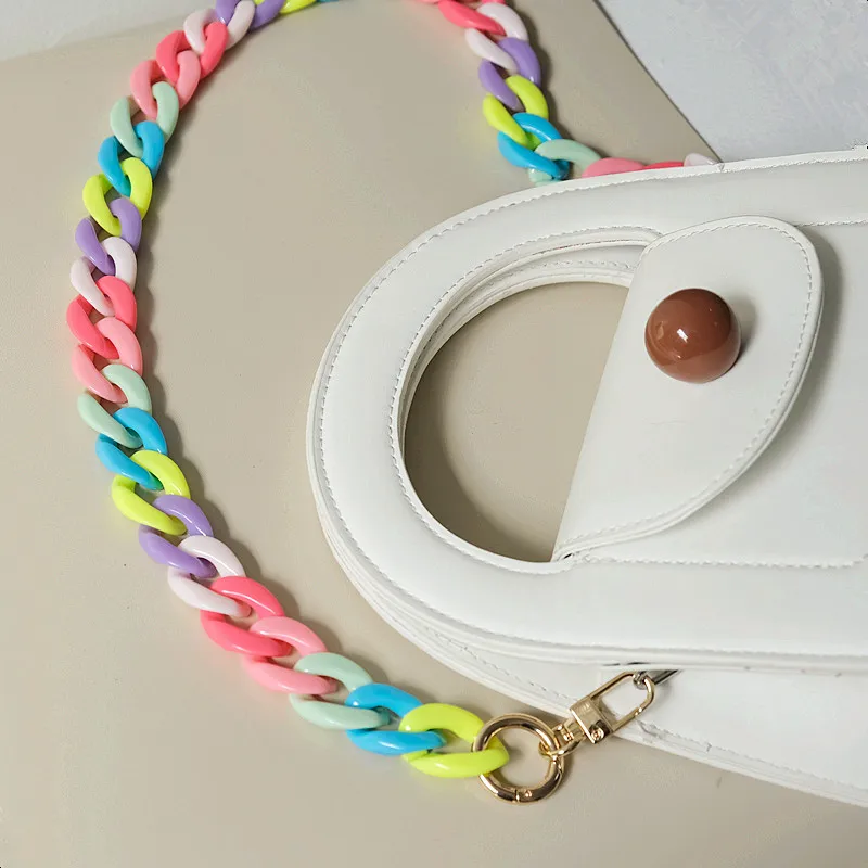 

Новая модная женская сумка, аксессуар, съемная цепочка, женская конфетная смола, милый ремешок, женские акриловые цепочки на ручке телефона на плечо