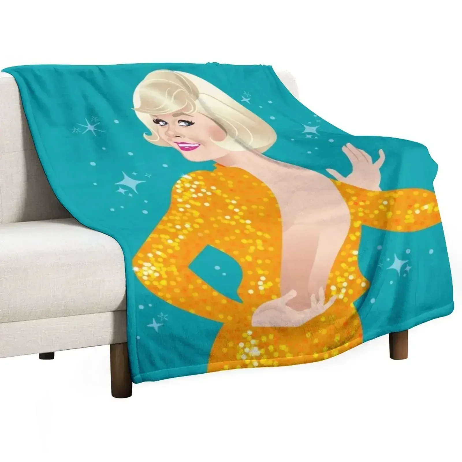 Orange sequin gown Throw Blanket Beautifuls For Sofa Thin manga Kid'S Blankets For Baby Soft Beds Blankets