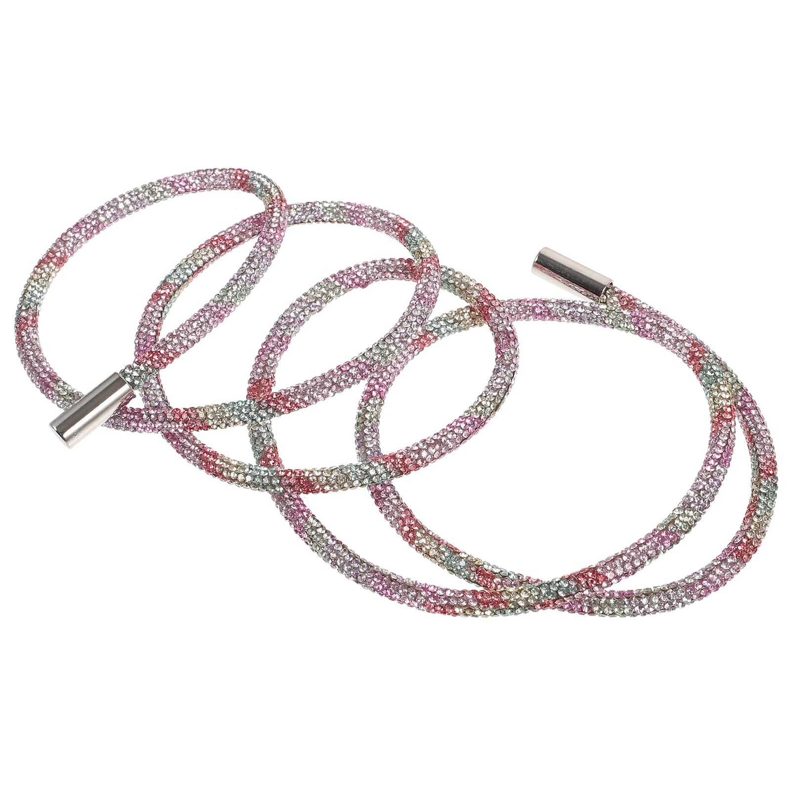 

Rhinestone Round Lanyard 120cm 6mm Pink Yellow Green Mix DIY Shoe Lace Belt Hat Rope Shoe Lace Decor Accessories