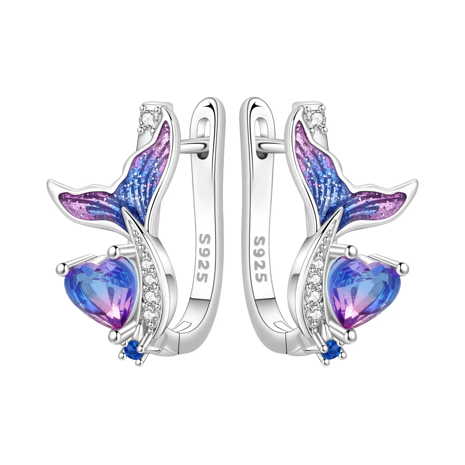 Original-Ohrring aus 925er-Sterlingsilber, wunderschöner, verträumter lila Ohrring für Frauen, Valentinstag, Party, Geburtstag, Geschenk, Trendschmuck – Detail 14