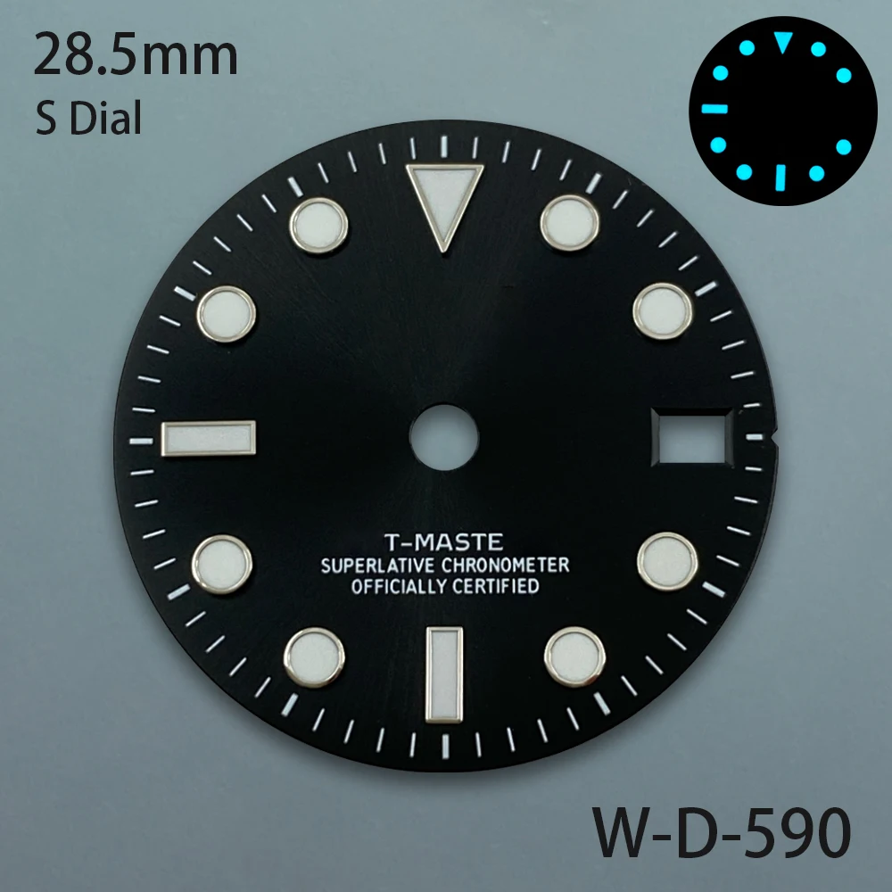 28.5 مللي متر S شعار الطلب GMT الطلب صالح NH34 اليابان حركة الجليد الأزرق مضيئة ساعة تعديل الملحقات