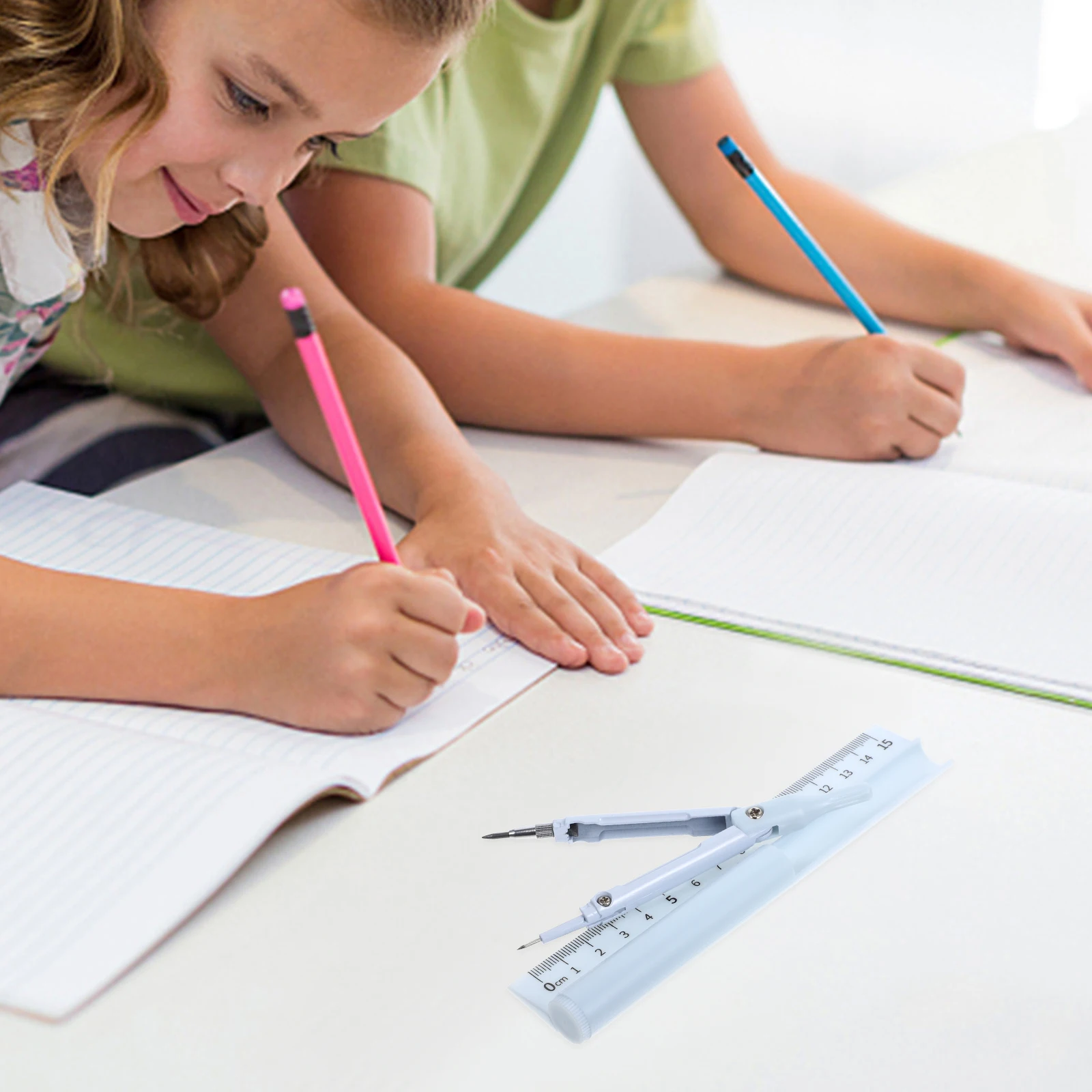 Ruler Compass Pen Set Drawing Metric Circle Maker Drafting Compasses Student School Supplies Kit High Precision