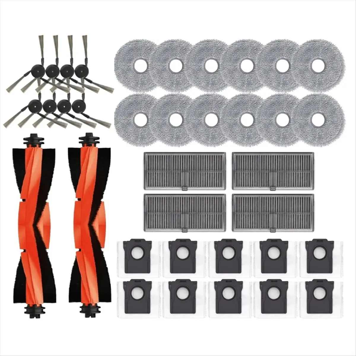 

Запасные аксессуары для пылесосов Dreame X40 Ultra, X40 Pro, S30 Pro Ultra: основная и боковые щетки, фильтры, насадки для влажной уборки, мешки для сбора пыли