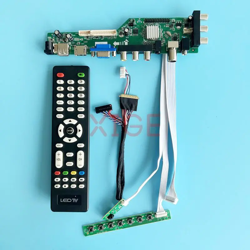 For B140XW02 B140XW03 Controller Driver Board LVDS 40 Pin 1366*768 DIY Kit Digital Signal DVB 2AV+USB+DHMI+VGA 14