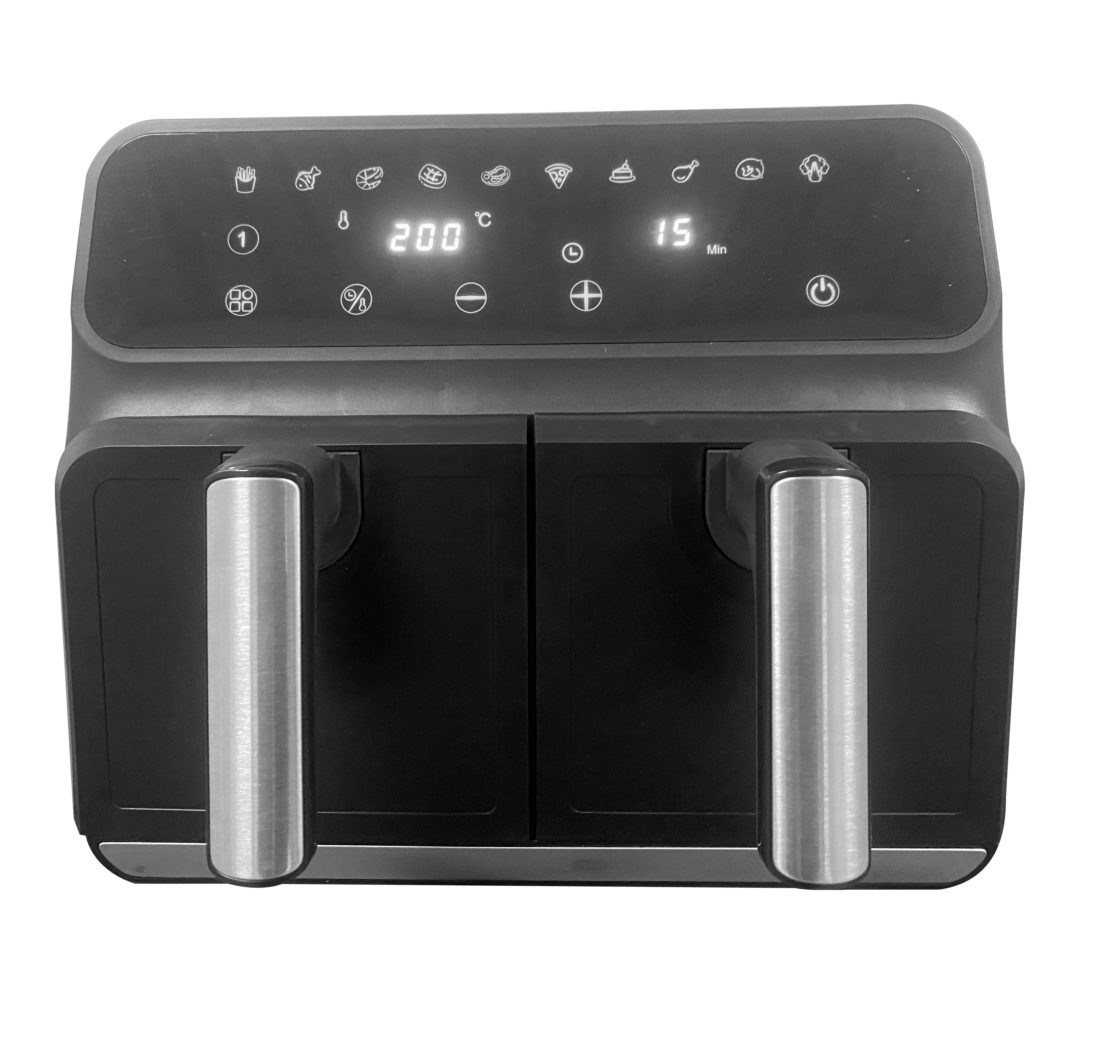 2022 Nuevo aparato de cocina Freidora de aire de vapor de dos zonas duales y 2 cestas