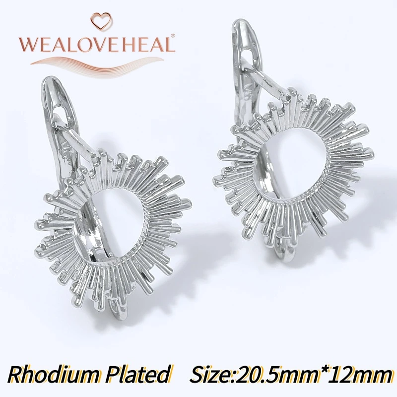 18 Karat vergoldete französische Blumen-Ohrringhaken, Hebelrücken, offene Schleifenfassung für DIY-Ohrringe, Schmuckherstellung, Zubehör – Detail 36