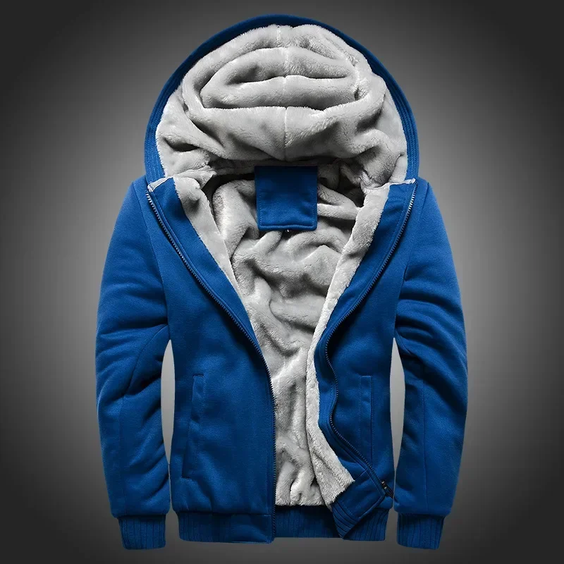 

Blue Oversized Hoodies Men Hooded Sweatshirt Male Fashion Sportswear Boys Fluffy Casual Thick Loose Warm Winter Coat 5xl 4xl 3xl