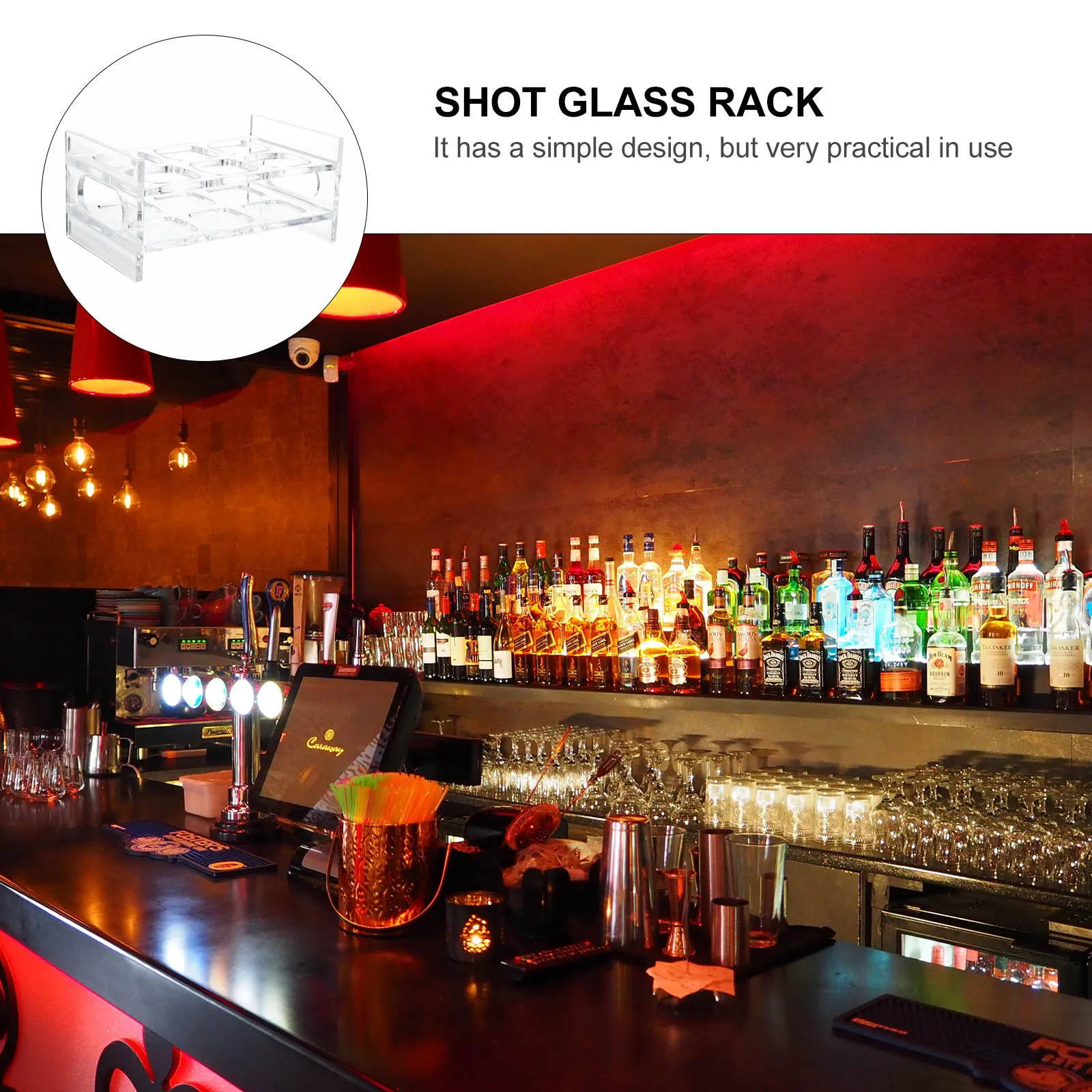 

Premium Acrylic Shot Glass Rack Practical Liquor Cup Holder Unique Bar Drinkware Display