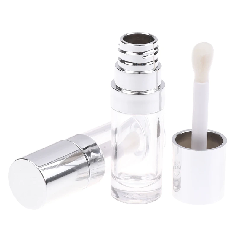 Gegalvaniseerde zilveren lipglossbuis Grote borstel Plastic lippenbalsembuis Lippenstift Mini monster cosmetische container Monsterfles