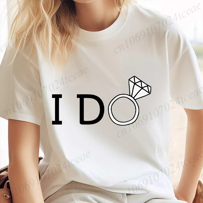 I Do Crew T-shirts for Women Bachelorette Party T-shirts Team Bride Squad Shirt Single Farewell Tees Bridal Wedding Party Tops