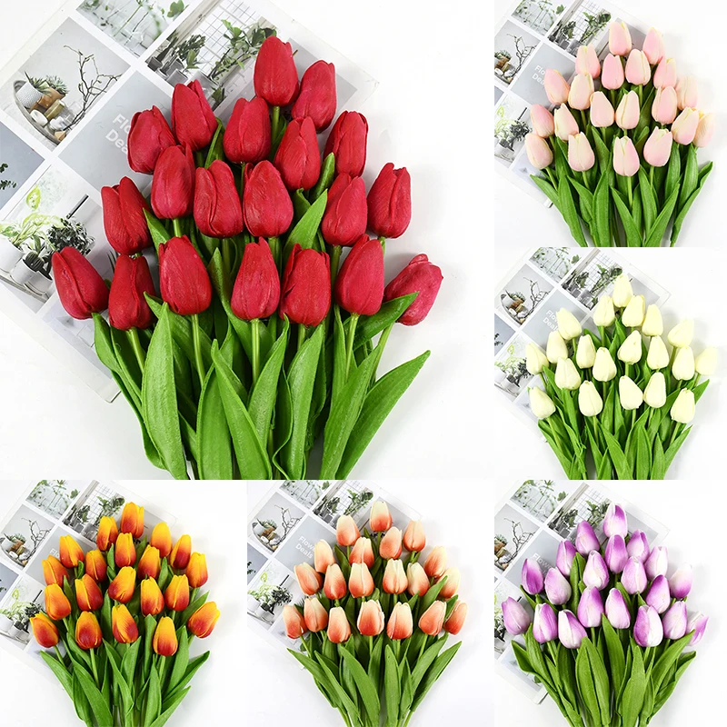 35 cm Tulpenblüten, künstlicher Tulpenstrauß, 10/5 Stück, PE-Schaum, künstliche Blumen für Hochzeitszeremonie, Dekoration, Hausgarten, Blumenstrauß, Dekoration