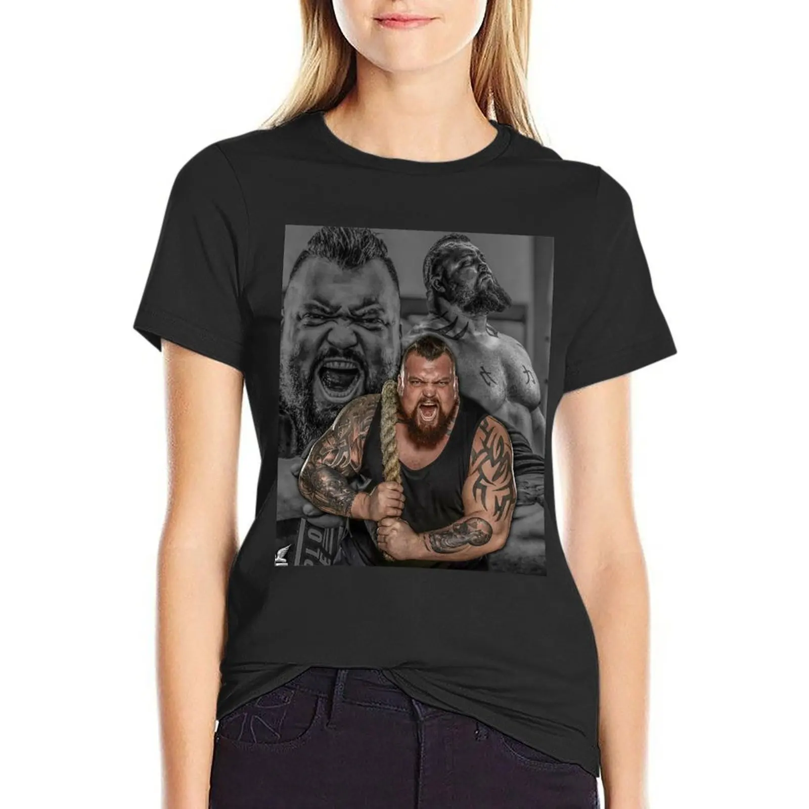 Eddie Hall T-Shirt plain customs female Women clothing