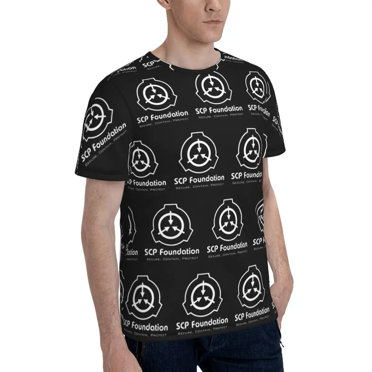 SCP Foundation T-Shirt for Men Cotton T Shirts Men's Short Sleeve Round Neck Summer Clothes Tops