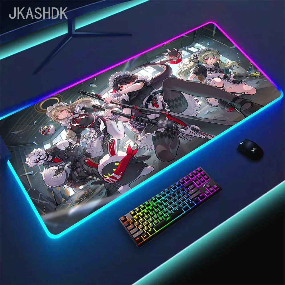 Alfombrilla de ratón para juegos Zenless Zone Zero RGB, alfombrilla de mesa XXL, accesorios para juegos, alfombrilla de ratón para oficina, alfombrilla de goma para ordenador de escritorio luminiscente