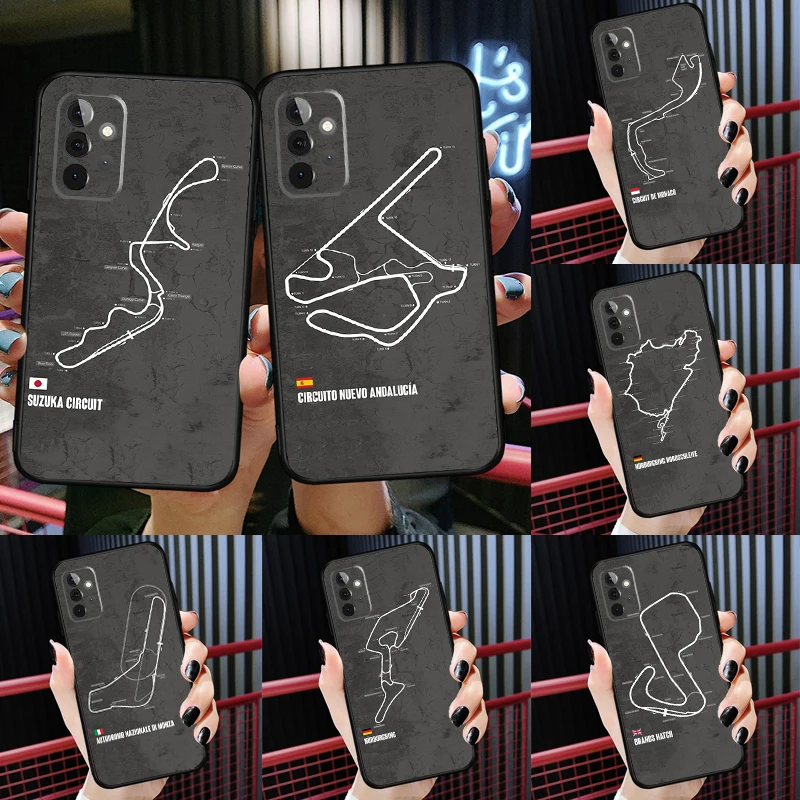 Formula 1 F1 Racing Circuit Case For Samsung Galaxy A54 A34 A24 A14 A73 A53 A33 A23 A13 A52 A32 A22 A12 A51 A71 Cover