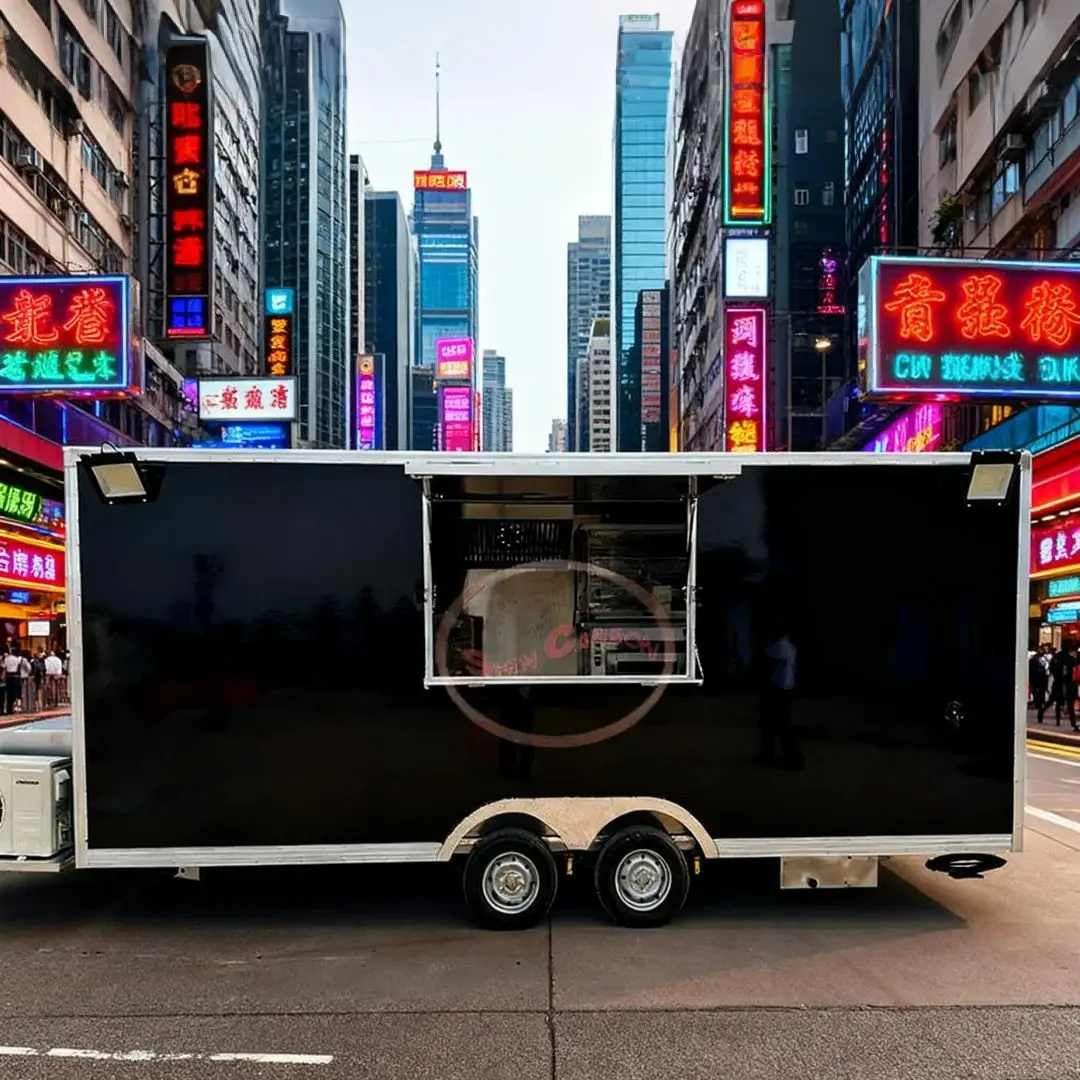 

High-End Elegant Portable Mobile Food Trailer Commercial Street Vendor Cart Multifunctional Outdoor Food Truck