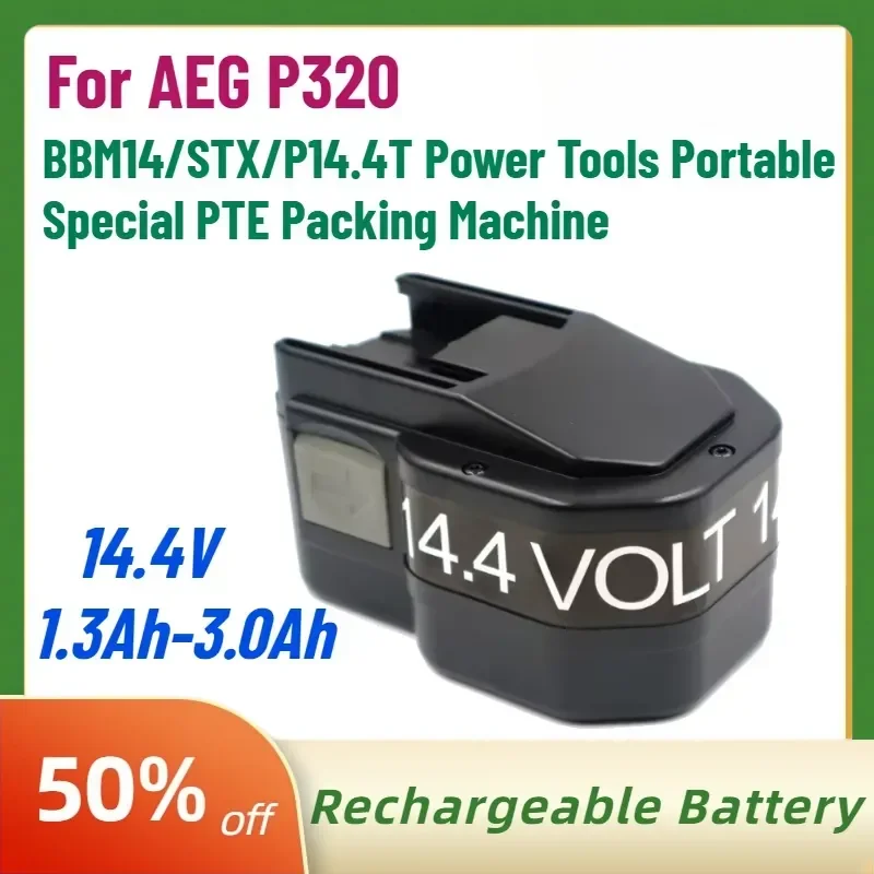 In Stock 14.4V 1.3Ah-3.0Ah Rechargeable Battery for AEG P320 BBM14/STX/P14.4T Power Tools Portable Special PTE Packing